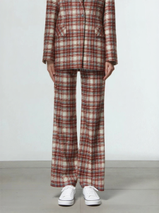 Early Autumn Designer Vintage Checkered Wool Trousers