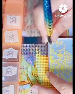 Tranh Đính Đá phong cảnh Con đường tình yêu (về tự đính) DD9358