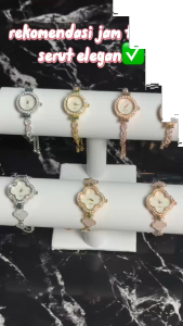 MPJ222 Jam Tangan Wanita Model Serut Mewah Quartz Analog Stainless dan Fashionable
