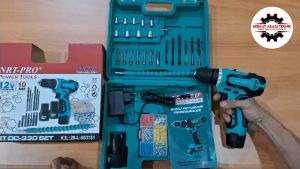 NRT-PRO DC 330 HD Bor Cordless Drill 10mm Paket Set 26 Pcs Baterai Batre Tangan Charger 10 mm 12V 12 V Mesin DC330 330HD