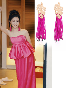 Bridal Morning Dress Morning Gowns New Chinese Style Wedding Toast Dress Engagement Tube Top Dress Fancy Dragon Fruit Color