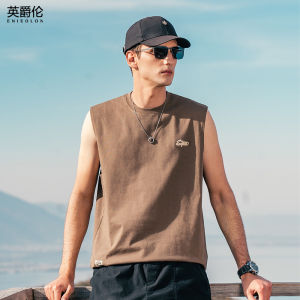 เสื้อกั๊กแขนกุดผ้าฝ้ายแท้ Enjeolon สำหรับผู้ชาย ฤดูร้อน บาสเก็ตบอล ลำลอง สไตล์อเมริกัน แฟชั่น ลำลอง ระบายอากาศได้ดี