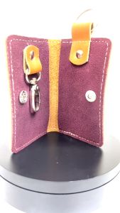 Mekafa - Leather Key Wallet Maroon (Dompet Kunci/STNK Kulit Asli)