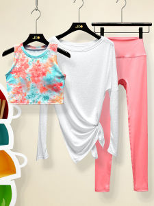 ชุดโยคะสีสันสดใส แห้งเร็ว ชุดออกกำลังกายสำหรับผู้หญิง เสื้อกั๊กสปอร์ต ชุดฟิตเนส ชุดโยคะ เสื้อผ้าออกกำลังกาย ผ้าไนลอน