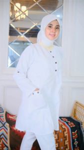 Tunik Putih Toyobo - Baju Kerja Polos - Atasan Wanita Katun Premium Import - Aniq storee
