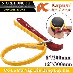 8-12 Inch Cảo lọc dầu nhớt bằng dây da Kapusi K-1027 K-1028 | Cờ lê mở nắp dầu nhớt bằng dây đai
