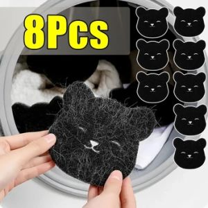 8/4 Pcs Laundry Ball Washing Machine Lint Catcher Bear Shape Pet Hair Remover Reusable Clothes Sofa Cat Dog Hair Cleaning Sponge