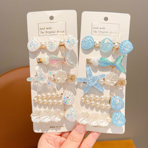 Mermaid Seashell Pearl Side Bang Hair Clip for Children