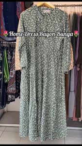 HOME DRESS RAYON BUNGA / DRESS DAILY / BUNGA BUNGA / GAMIS MOTIF / BAJU HARIAN / BUSANA KEKINIAN / GAMIS AQSHOYA / GAMIS RAYON / DRESS SEHARI-HARI NYAMAN /