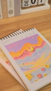 A4 Double Spring Sketchbook Cute Cartoon Blank Sketch Pad Thick Drawing Book Art Painting Supplies