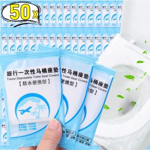 50Pcs Disposable Toilet Seat Cover Portable Seat Mat Bathroom Toilet Covers for Travel Camping Hotel Toilet Pads Bathroom Supplies