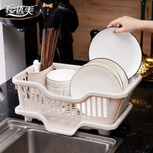 Kitchen Storage Rack Dish Drainer Shelf Plate Cup Organizer Plastic Countertop Bowl Cabinet Drainage Shelf Home Use