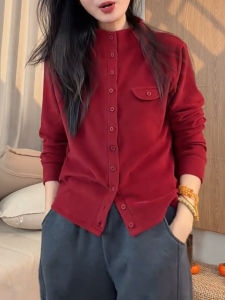 QINGNAER | Slimming Stylish Single Button Casual Long Sleeved Cardigan
