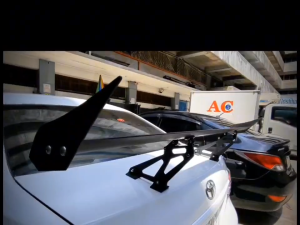 CPO 135cm JG-158 Aluminum Adjustable Single Deck Racing Rear Trunk Spoiler Black (4594)