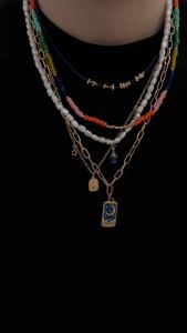Ingemark | Ingemark 5Pcs/Set Trendy Hollow Star Pendant Choker Necklace for Men Vintage Colorful Rice Beads Chain Y2K Jewelry Gift 2026 New