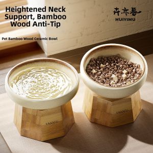 HUIYIMU | Spill-Resistant Skewed Mouth Cat Bowl Protecting Cervical Vertebrae