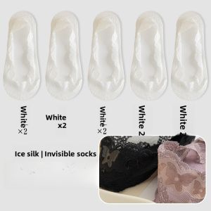 Miiow | Womens Invisible Boat Socks Breathable Cotton Bottom Thin Summer Anti-slip Lace Edge No-Show Socks Cat Person MiiOW Brand