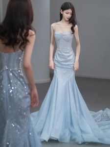 French Style Strap Evening Gown