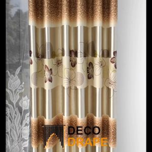 Gorden Jendela Murah Poni Rumbai Mewah Kain Blackout Motif Bunga Model Smokering