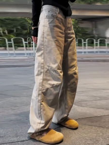 High Waist Wide Leg Denim Jeans Womens Loose Straight Long Pants Slimming Versatile American Style Knife Edge Jeans