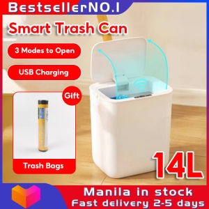 Bestseller 14L Smart Trash Can Wireless Sensor USB Rechargeable Automatic Trash Bin Kick Sensor Dustbin