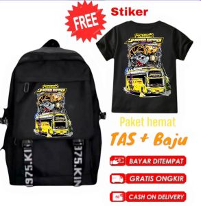 Tas Ransel sekolah Alfarizi bus viral anak laki laki SD TK karakter bus telolet basuri