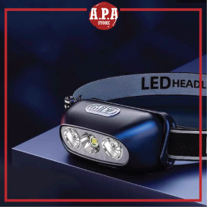 APA LED Headlamp Light Bright Camping Rechargeable Sensor Adjustable Angle Charging Outdoor Fishing Camping Lampu Kepala