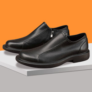 Casual Leather Shoes Mens Genuine Soft Bottom Soft Surface Summer Breathable Slip-On Top Layer Cowhide Single Layer Wide Foot Dad Shoes
