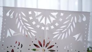 White Papel Picado Banner Plastic Flags Cinco De Mayo Plastic Mexican Party Banner Party Weddings Mexican Party Decoration