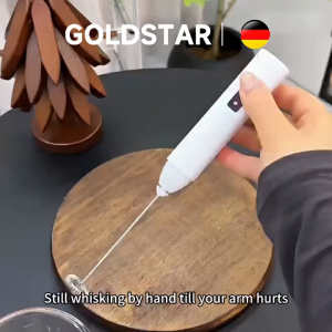 Goldstar Portable High-Power Handheld Electric Milk Frother 3 Speed Coffee Mixer Egg Beater Blender For Baking White Black