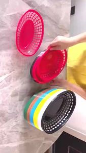 10 Pcs Hollow Out Household Chips Snack Basket Food Tray Decor Bread Plastic Fruit Containers