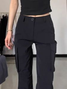 กางเกงทำงานกันแดดทรงหลวมเอวสูง กางเกงขายาวทรงขาบาน กางเกงขายาวลำลอง กางเกงขายาวทรงหลวม กางเกงขายาวทรงหลวม