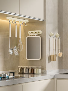 กิ๊บติดผนังแบบหมุนได้ 360 องศา ทรงเหลี่ยม ทนทานต่อแรงดึงสูง ไม่ต้องเจาะรู สำหรับใช้ในครัว