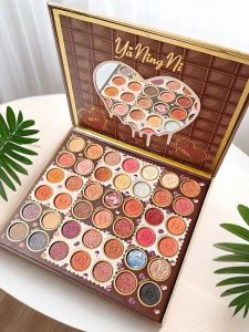 YANINGNI 42 Color Earth Tone Eyeshadow Palette Matte Shimmer Sparkling Pigments Makeup Multi-Function Student Affordable Beginner