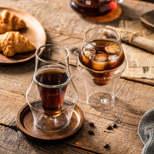 Double Wall Glass Coffee Mugs Juice Mugs Teacups Heat Resistant Borosilicate Glass Cups with Cover