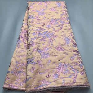 Nigeria African Brocade Lace Fabric New Arrival French Gilding Damask Jacquard Lace Fabric For Women Wedding Dress Sewing A3950