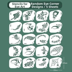 QIFUXING | Children Stage Makeup Floral Forehead Eyecorner Totem Scrollgrass Pattern Face Painting Stencil