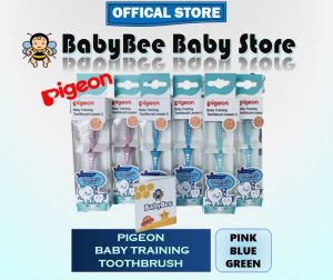 PIGEON Baby Training Toothbrush  Lesson 3 PINK  BLUE  GREEN [ #11786 / 11787 / 11788] 贝亲婴儿训练牙刷第 3 课粉色、蓝色、绿色