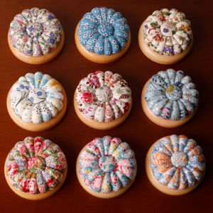Pumpkin Shaped Wooden Needle Pad DIY Tool Magnetic Needle Holder