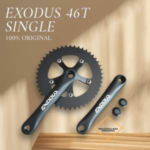 (( CRANK EXODUS 46T )) Crank Single 46 T Alloy Aluminium Crank Sepeda Fixie Seli Lipat MTB Single Speed Arm 170mm BCD 130mm