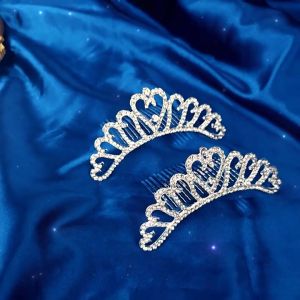 Elegant Rhinestone Crown Alloy Tiara Princess Queen Hair Comb for Wedding Birthday New YearS Party Stage Performances Bridal Wedding