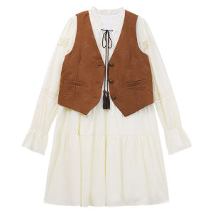 Váy Dài Tay Ren Rỗng Thanh Lịch Cho Nữ Mùa Thu 2025 Váy Ngắn Chữ a Dáng Rộng Thoải Mái Phong Cách Ngọt Ngào Cho Người Nhỏ Nhắn