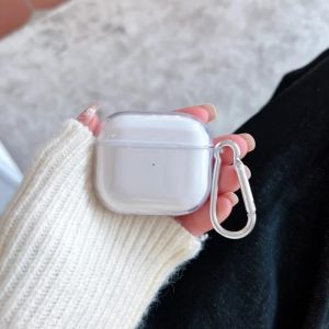Clear Soft TPU Earphone Case For Airpods 4 3 2 1 Pro3 Pro2 Shockproof With Keychain For Airpods 4 Charging Case Cover