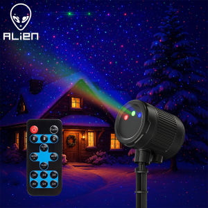 ALIEN Moving Static Red Green Blue Dots Star Christmas Laser Shower Projector Outdoor Garden Waterproof Holiday Xmas Tree Light