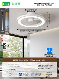 DGY | Retro Walnut Colored Quiet Ceiling Fan for Kids and Study Room