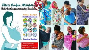 Gendongan Bayi Karakter Kain Jarik Cukin Moderen Kain Gendongan Samping Tanpa Ring Cukin 70x240cm