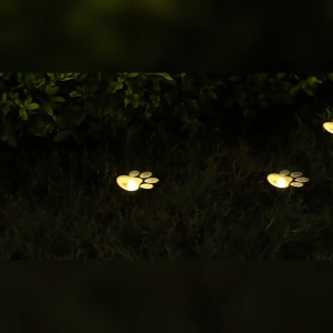 Solar Paw Print Pathway Lights Cat Claw Shaped In-Ground LED Lights for Lawn Garden Yard & Courtyard Decoration