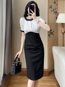 Summer Wear New Arrival French Silm Dress Female Classy Sentong Qin Ol Classy Business Wear Black and White Suit Skirt Short
