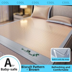 YASHU | Soft Ice Silk Summer Mattress Cover Three-piece Set