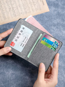 Mini Canvas Wallet Ultra-Thin Short Style for Men Driver License Card Holder Compact Simple Design Student Friendly Thin Model